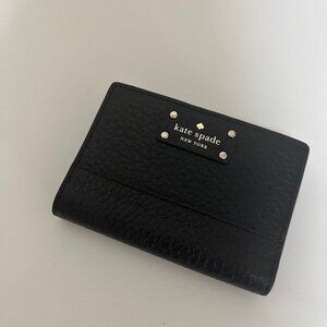 EXCELLENT! Kate Spade Pebbled Black Wallet Small Medium